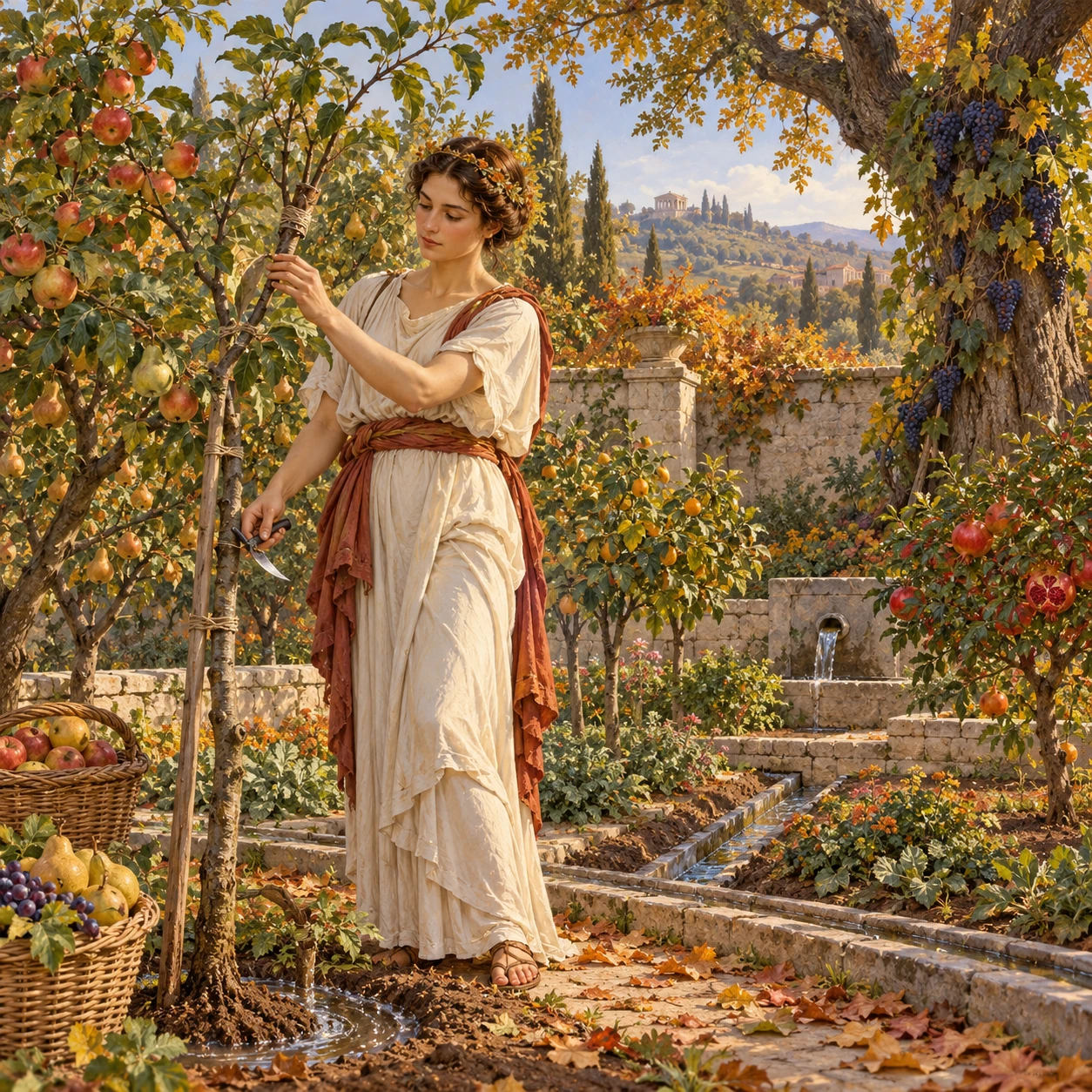 Pomona, the orchard-tending Hamadryad (Ovid) — modern generated interpretation