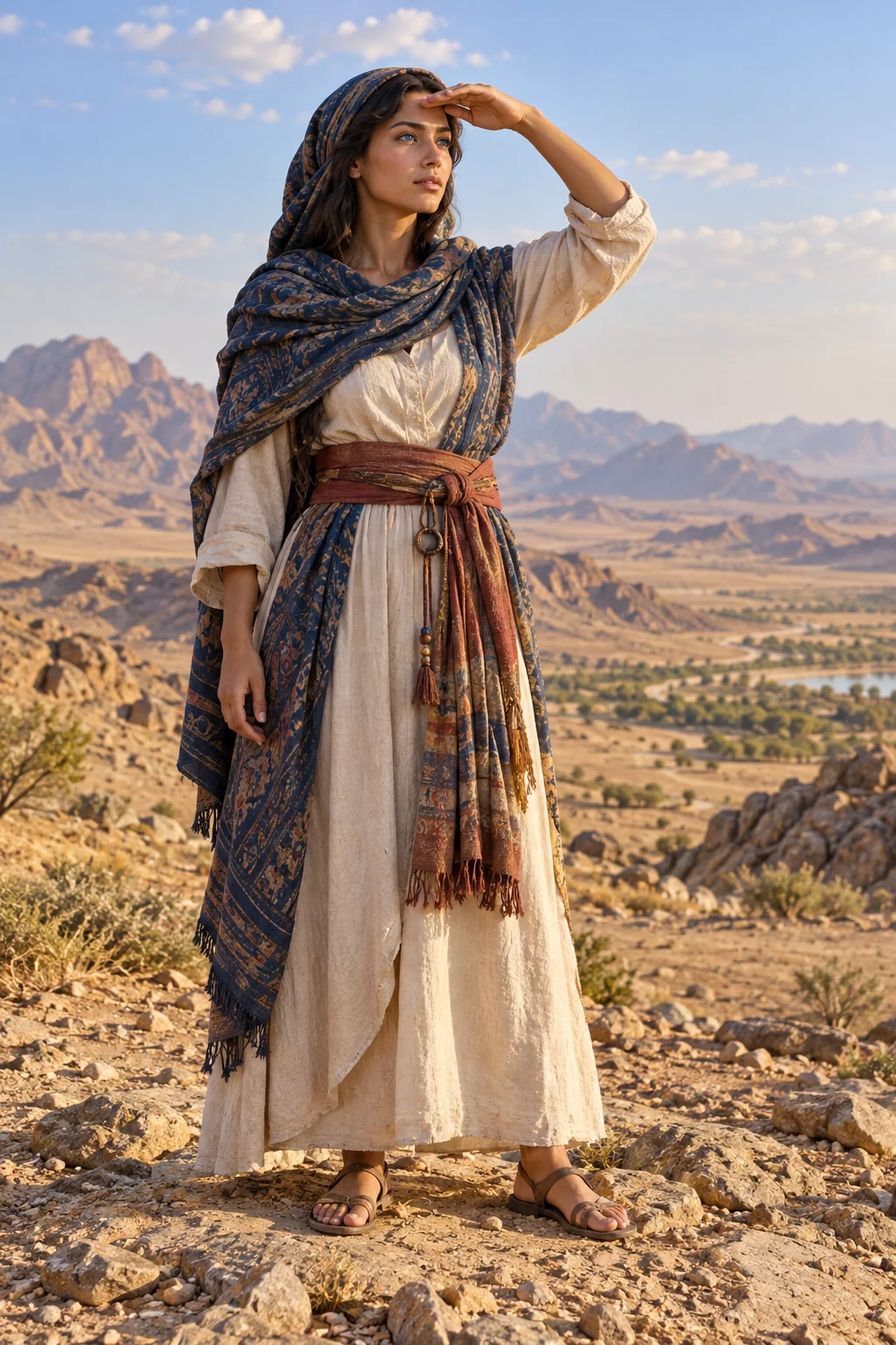 Imagined woman looking into distance