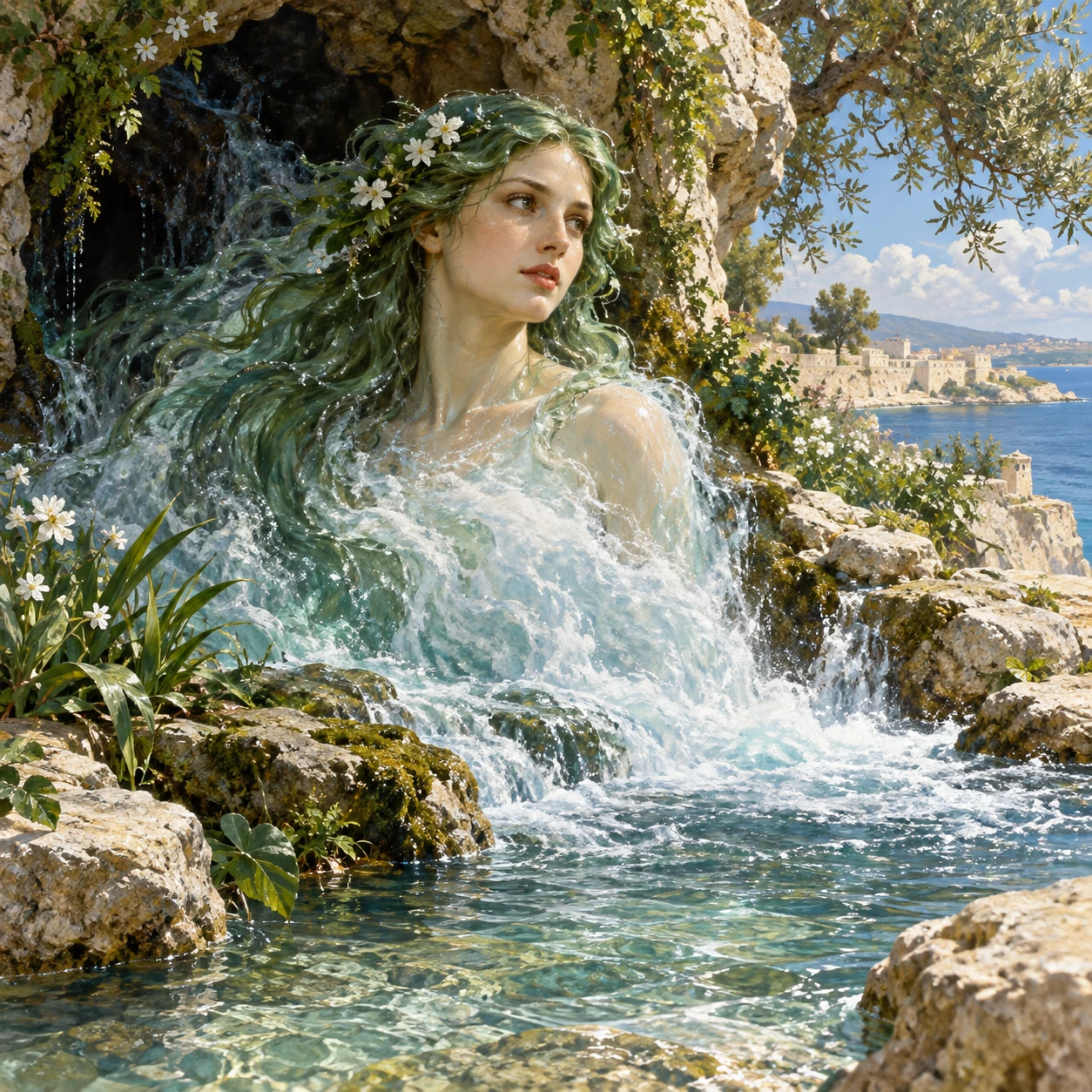 Arethusa, the nymph who becomes a fountain (Ovid) — modern generated interpretation
