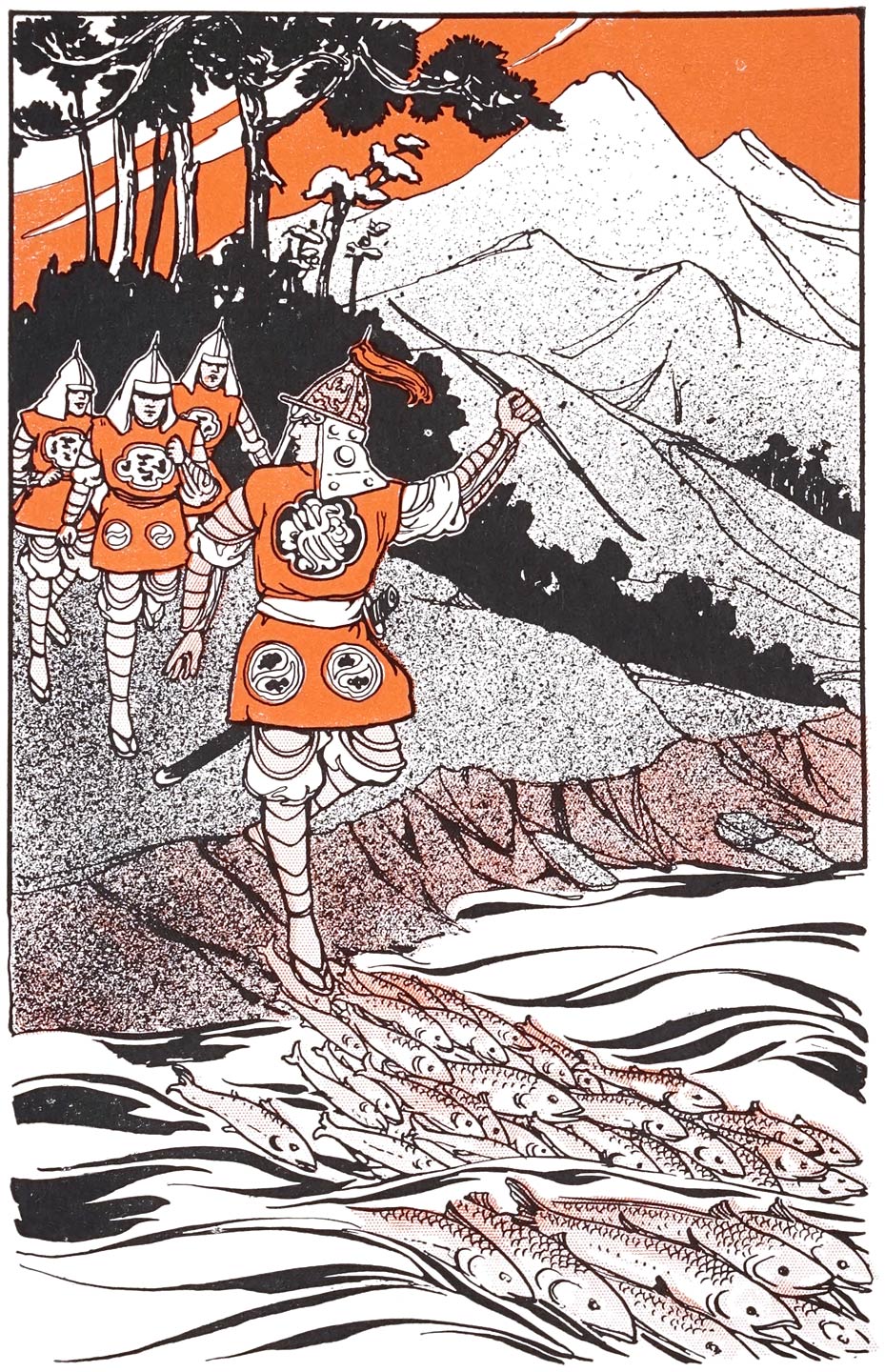 Fish forming East Light’s escape bridge in Korean Fairy Tales, 1922