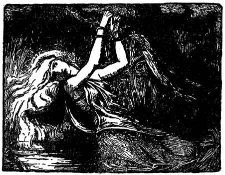 Personified Moon struggling in the bog, Batten