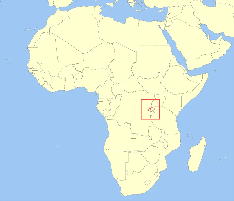 Geographic distribution of Delany's Mouse (Delanymys brooksi).