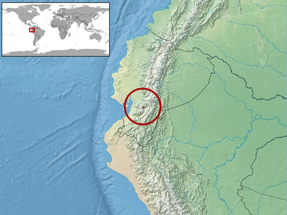 geographic distribution of Atelopus exiguus.
This species is known from the type locality (Ecuador, Provincia Azuay, Zurucuchu (= Laguna Llaviuco))