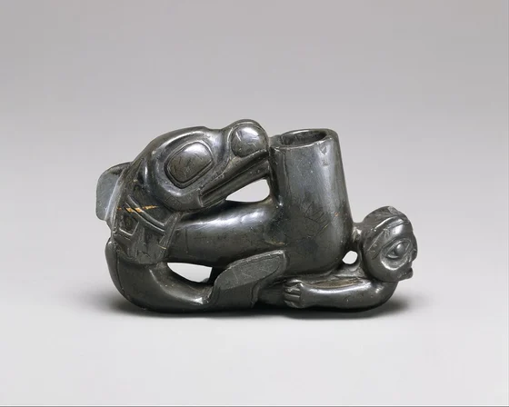Haida argillite pipe bowl dated 1815–20, Met accession 2011.154.51