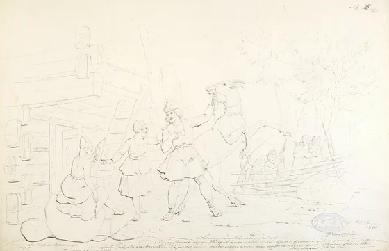 Hiisi’s elk in Robert Wilhelm Ekman’s Lemminkäinen ja Hiiden hirvi (1860)
