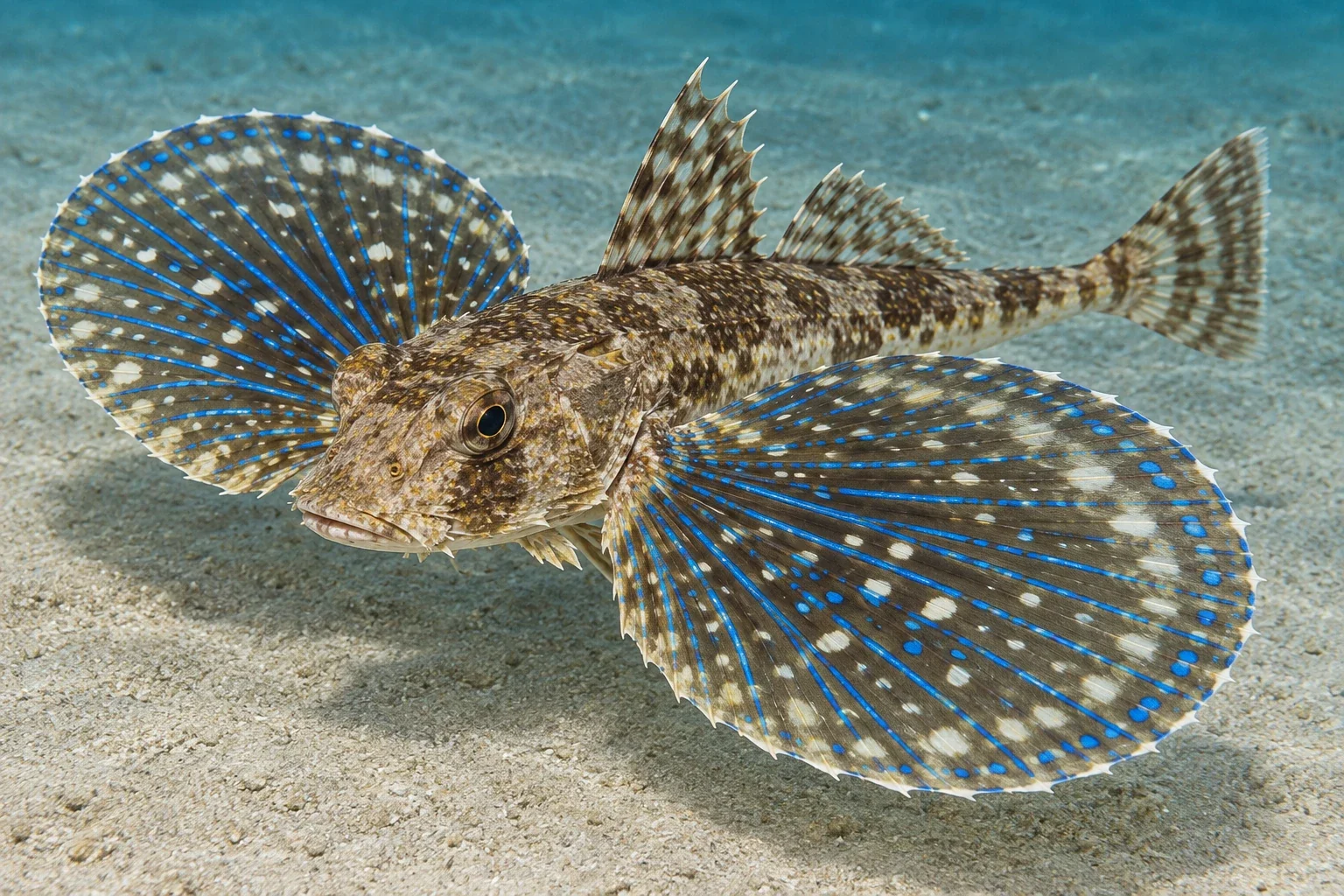 Modern AI interpretation of flying gurnard.