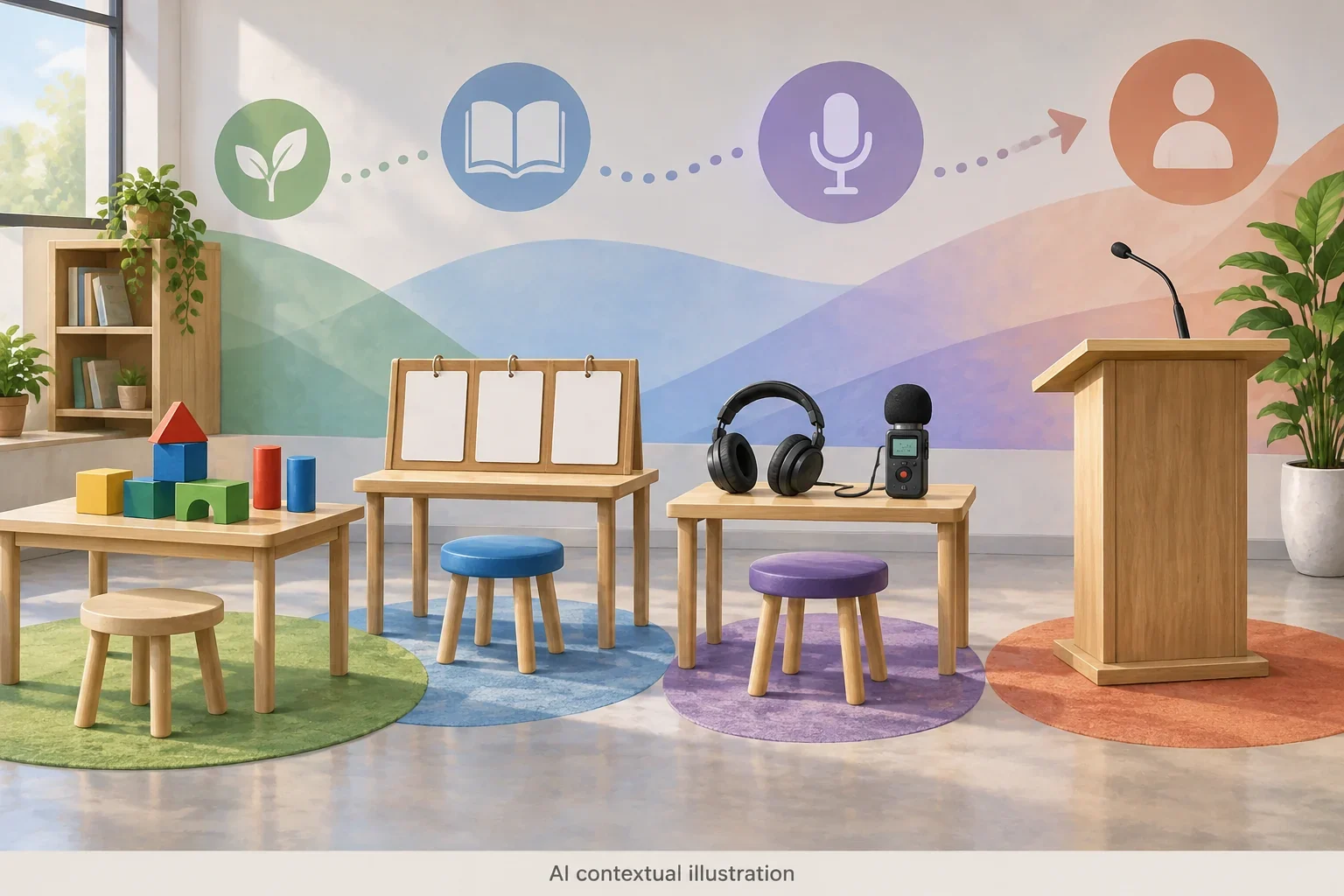Imagined language-learning pathways across generations.