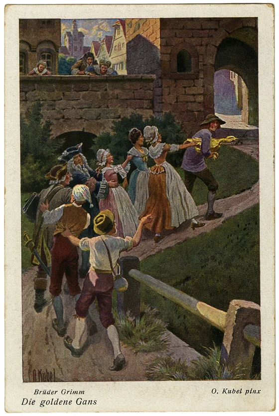 The Golden Goose, Otto Kubel historical postcard