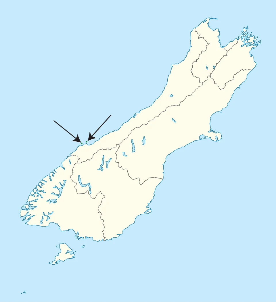 Distribution map of Oligosoma taumakae.