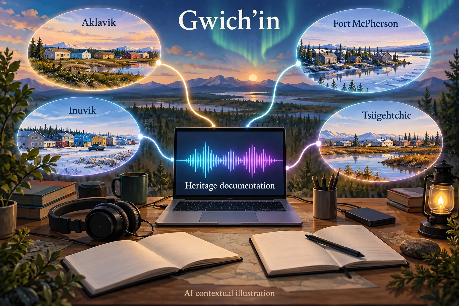 AI concept of Gwich’in community heritage documentation.