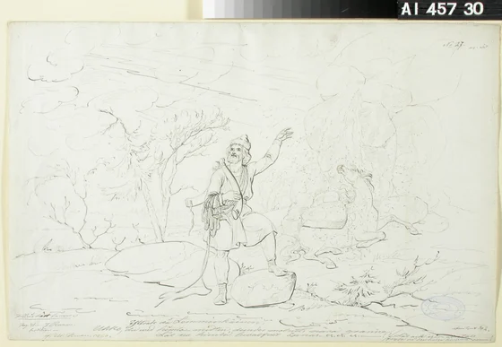 Hiisi’s fire-horse in Robert Wilhelm Ekman’s Lemminkäinen ja Hiiden hevonen (1860)