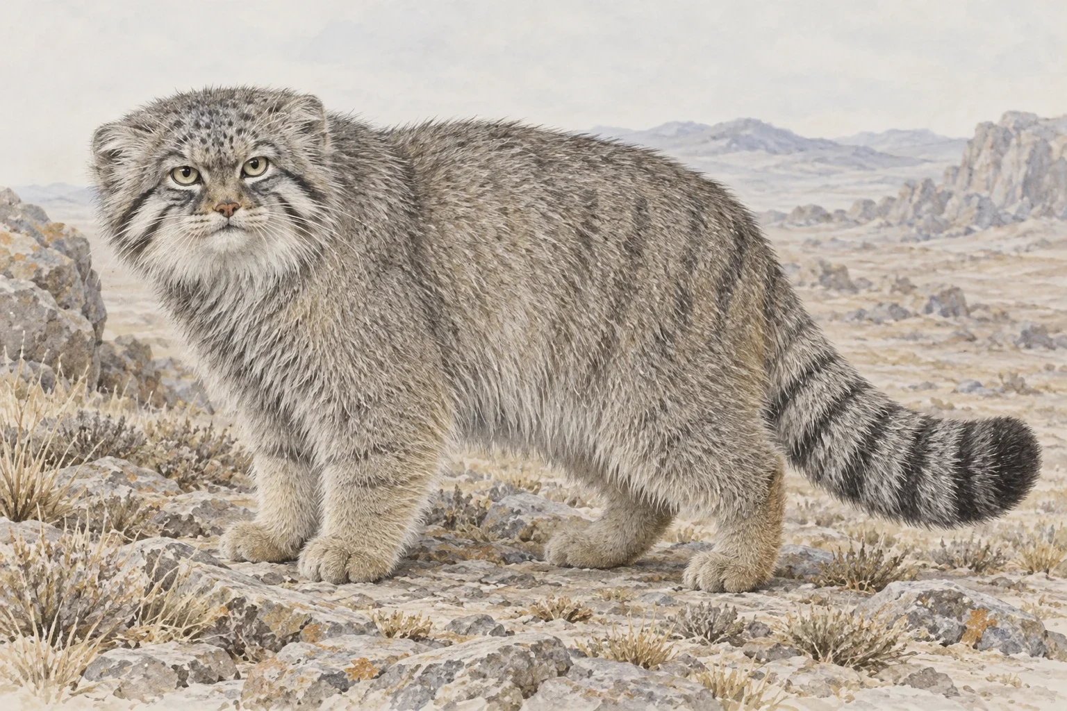 Pallas’s cat - AI-generated scientific interpretation.