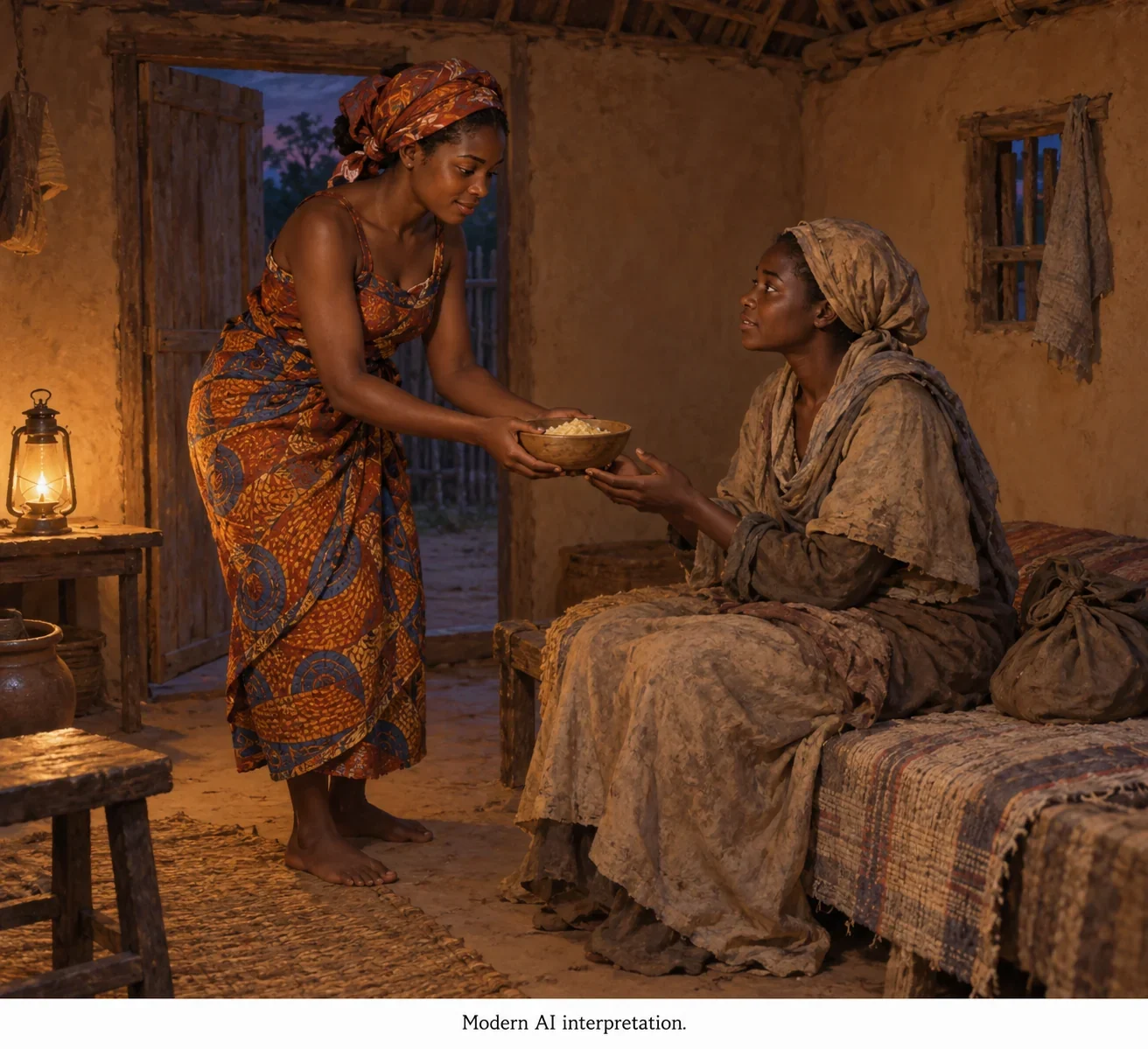 AI interpretation of hospitality before the flood.