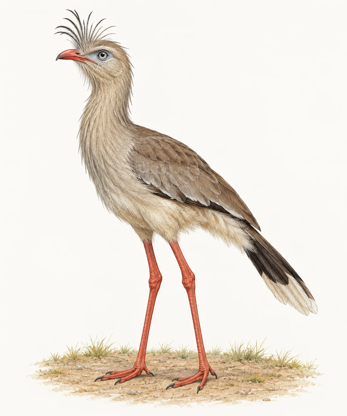 Red-legged seriema.