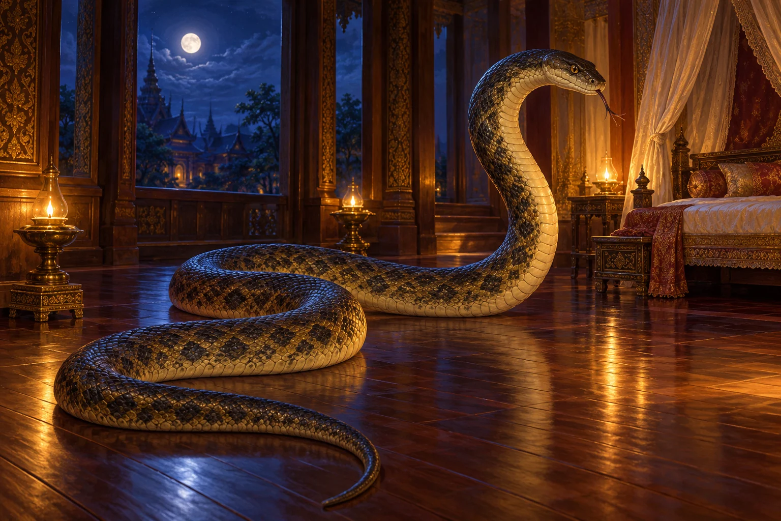 Complete serpent representing the Embopéan fig-tree genie’s final form.