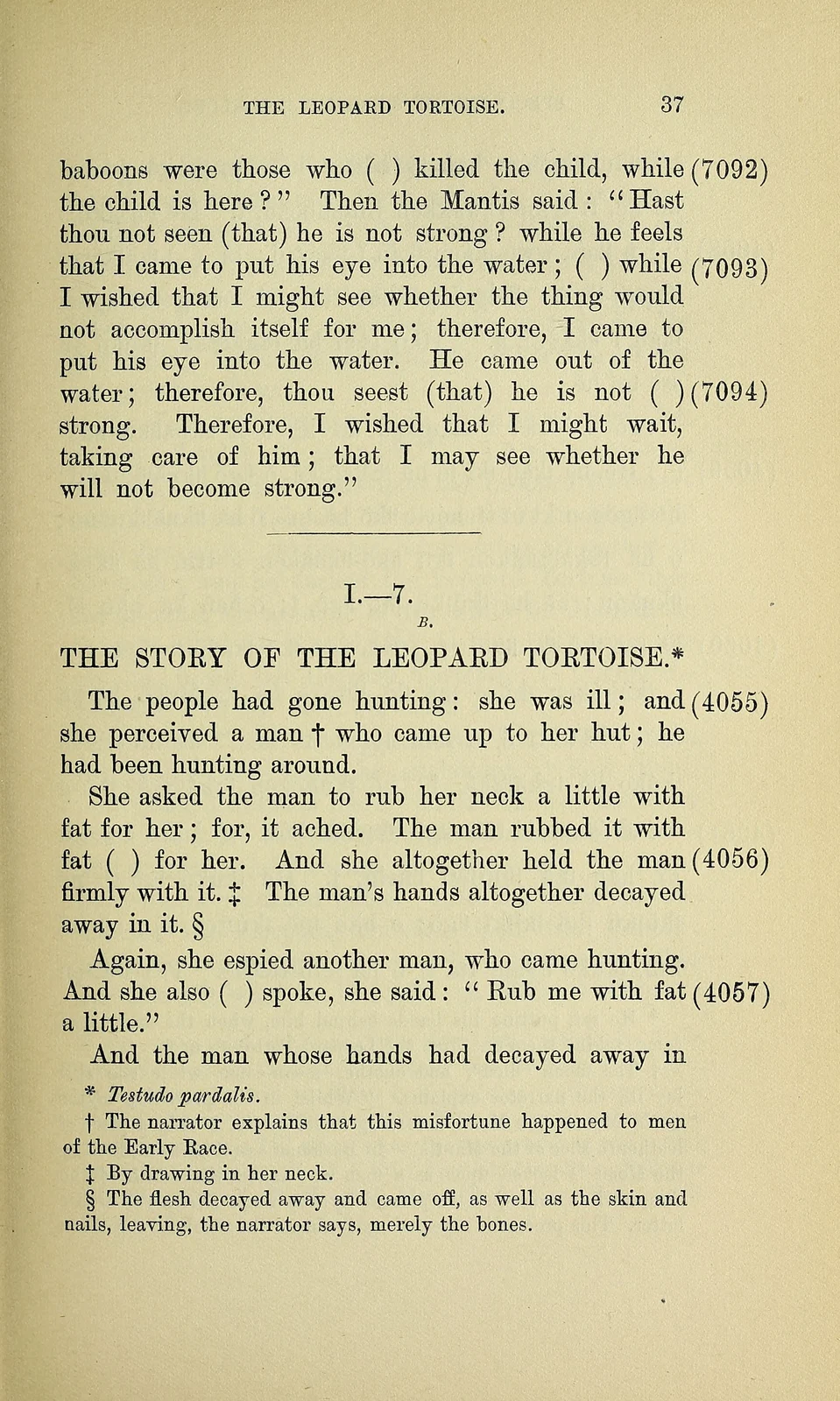 The Leopard Tortoise, page37, historical printed text witness; documentary source-page facsimile