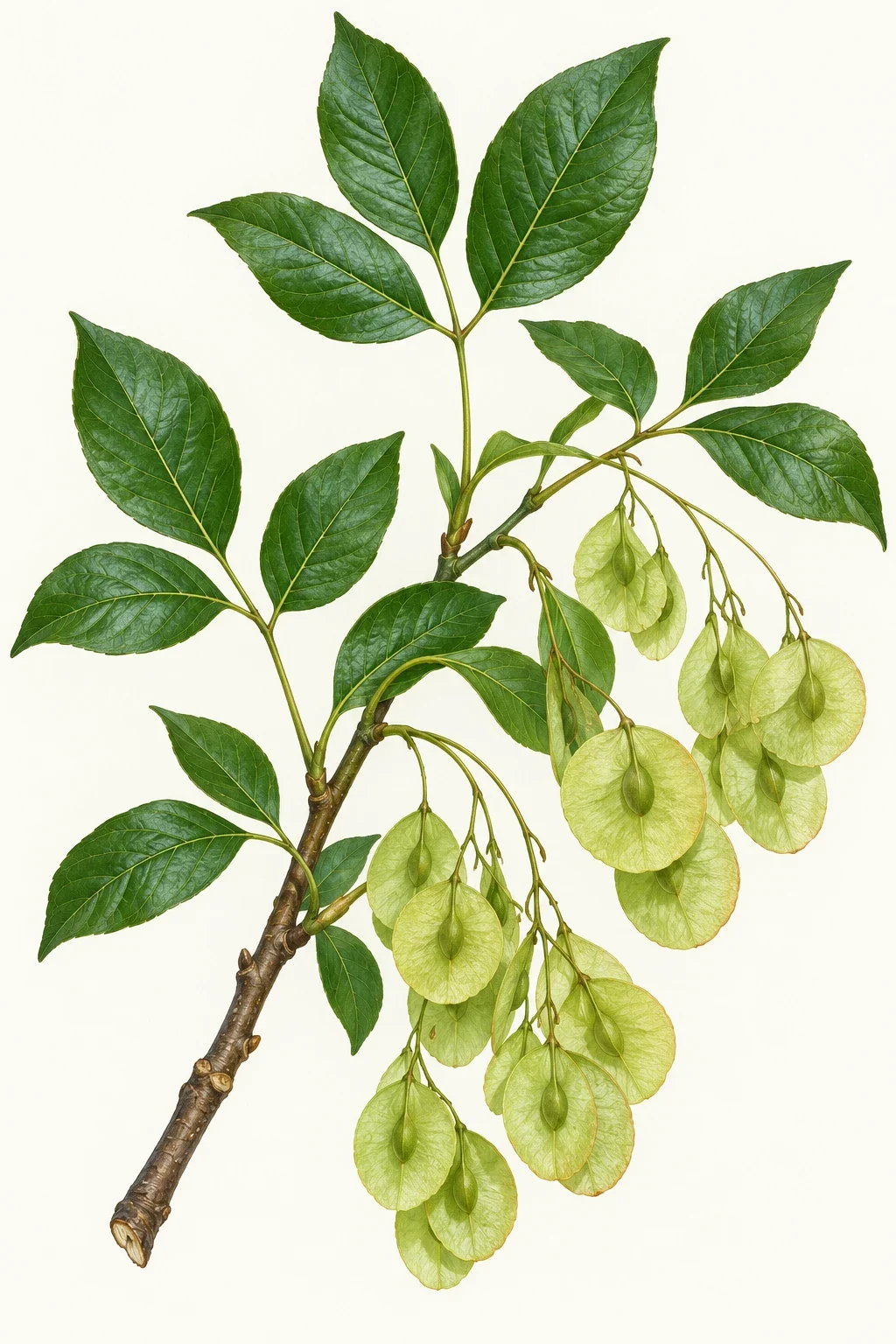 Hoptree leaves and winged fruit.