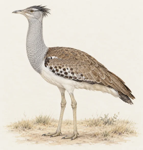 Kori bustard - AI-generated scientific interpretation.