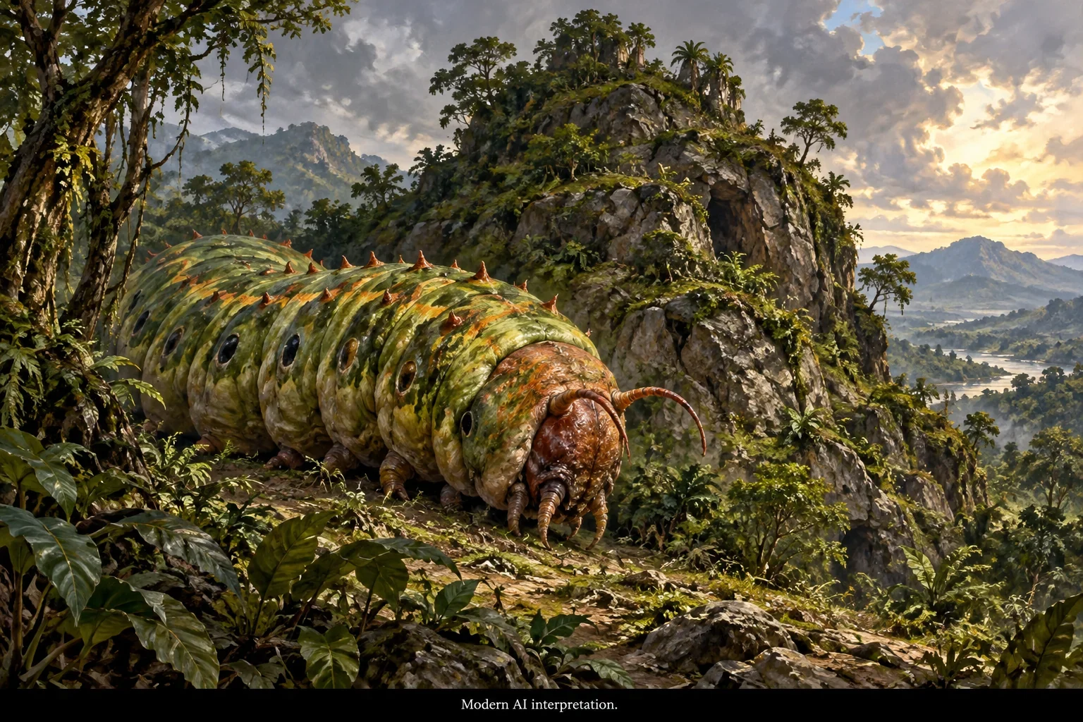 AI interpretation of Kuluwajak, the monstrous caterpillar.