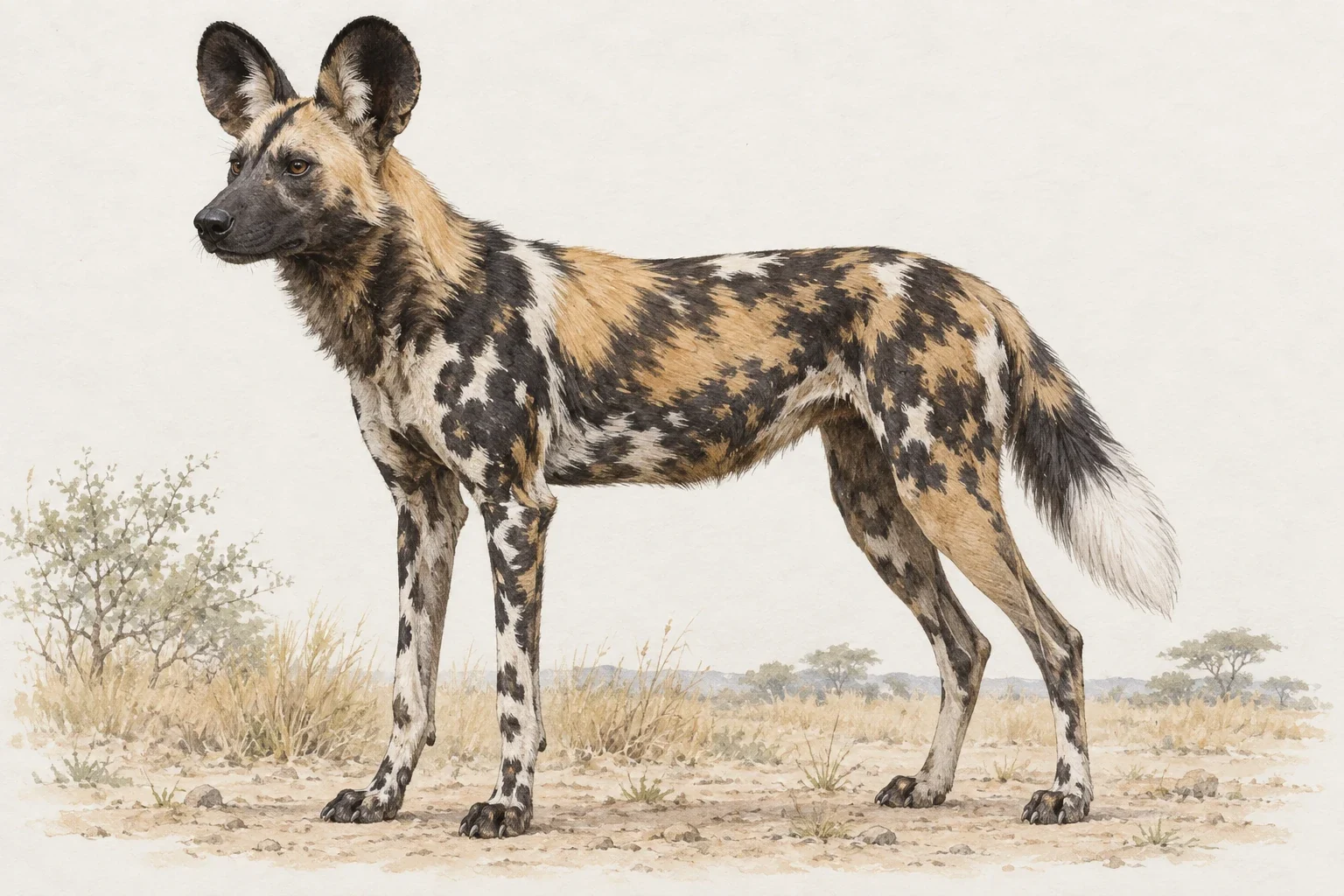 African wild dog - AI-generated scientific interpretation.