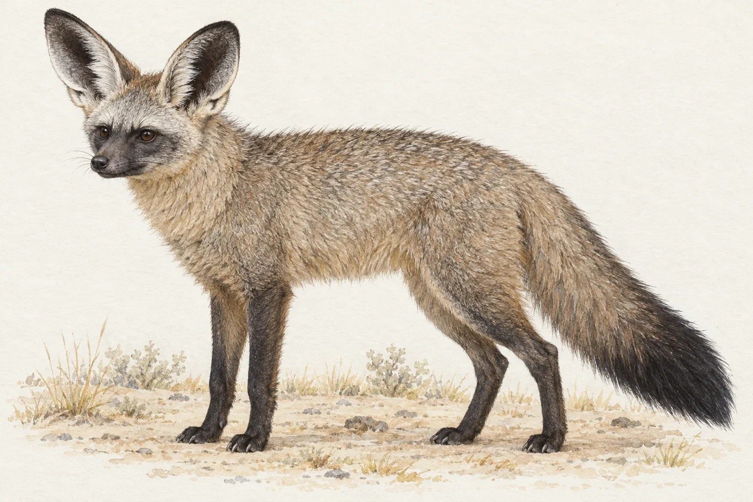 Bat-eared fox - AI-generated scientific interpretation.
