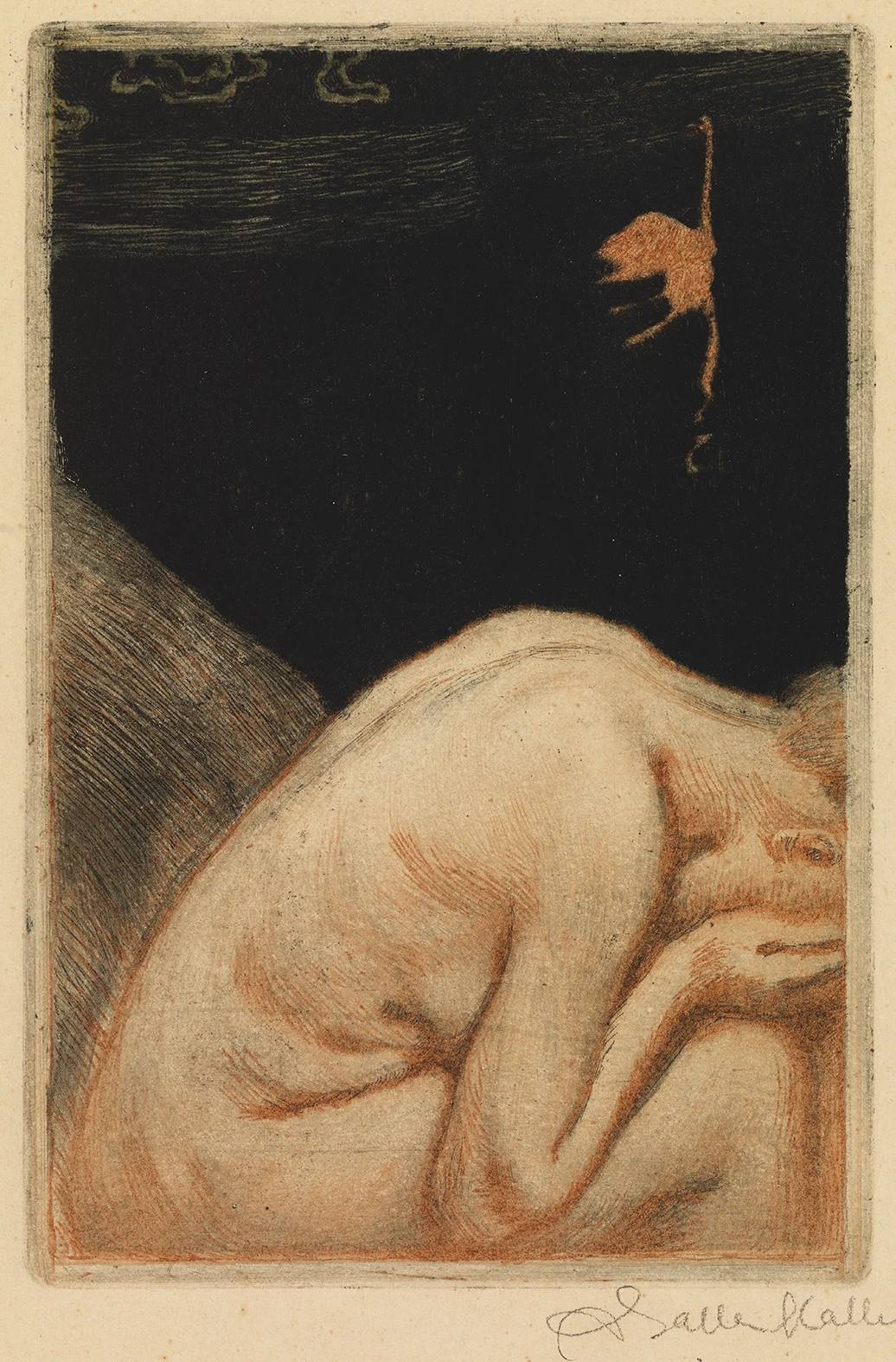 Swan of Tuonela in Akseli Gallen-Kallela’s historical etching/drypoint (1904–1905)