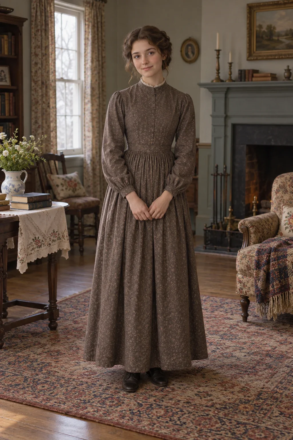 Imagined Meg March in a quiet original-novel portrait.