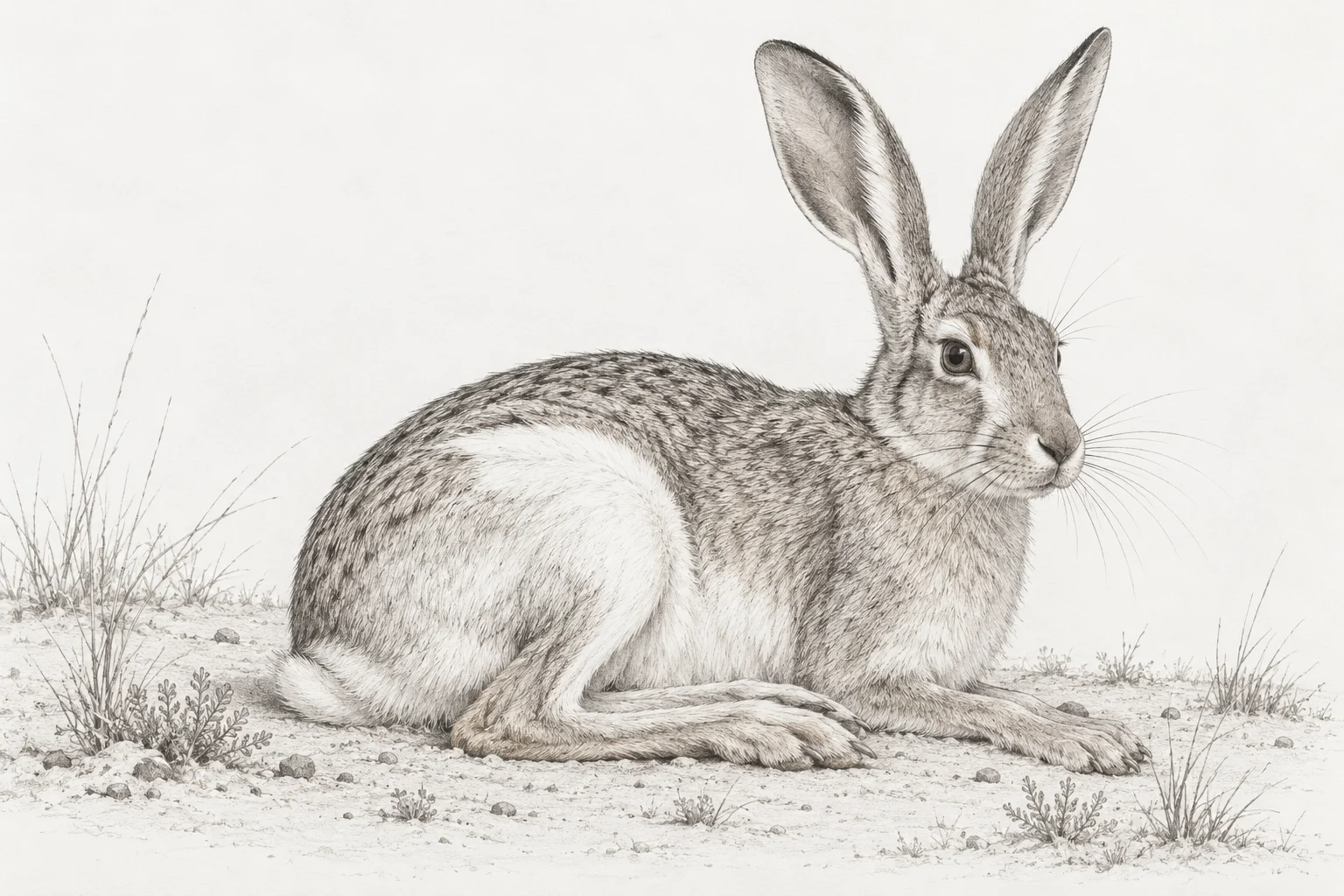Complete white-sided jackrabbit.
