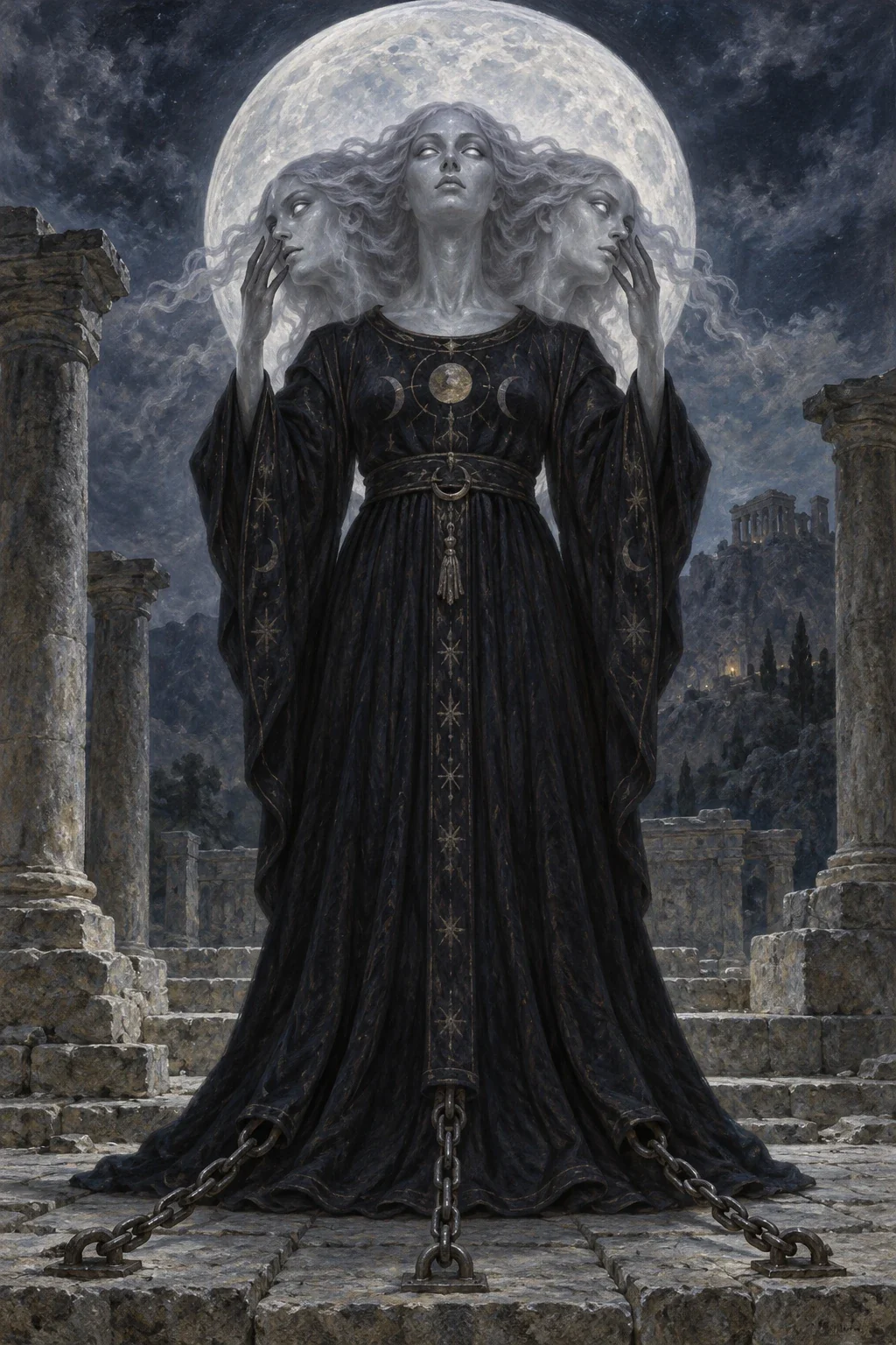 Enêpsigos - AI-generated imagined folklore illustration.