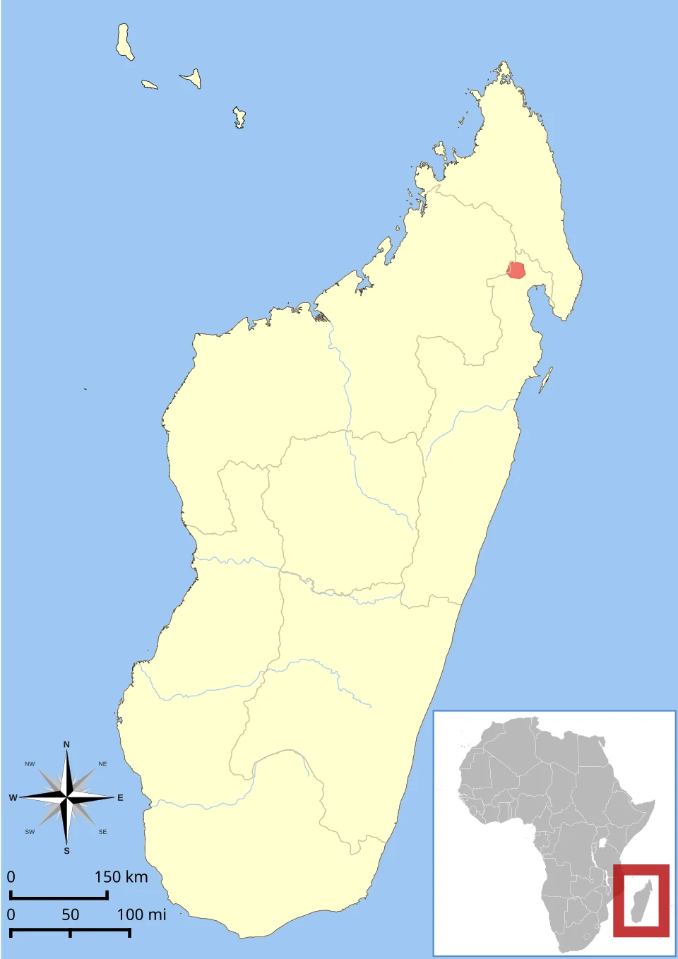 MacArthur's mouse lemur (Microcebus macarthurii) range