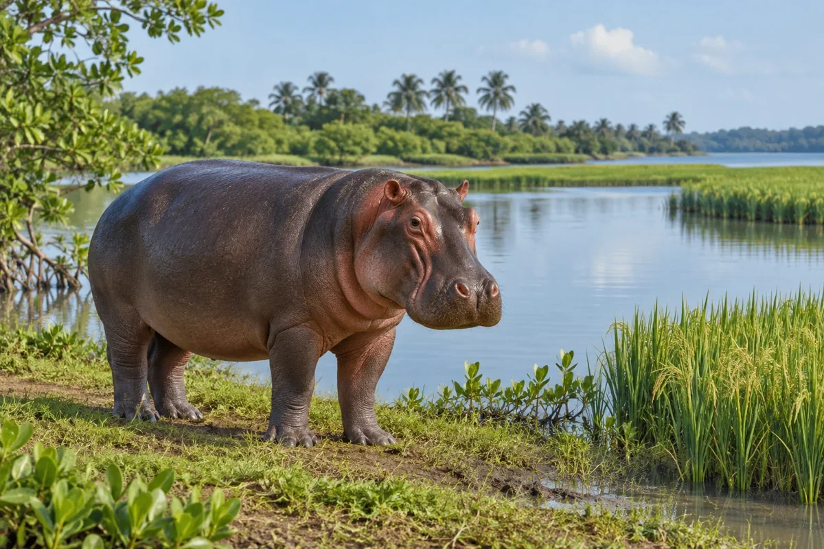 AI context for the hippo-protection legend. Scene imagined.