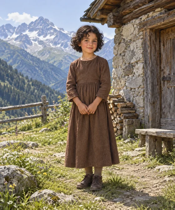 Imagined Heidi in a quiet original-novel portrait.