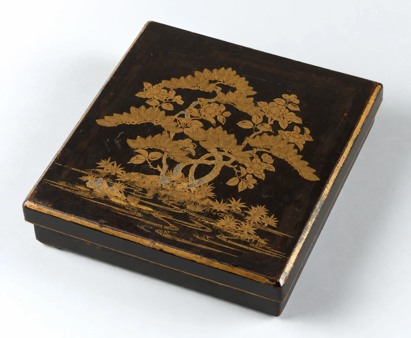 AI interpretation of Muromachi lacquer writing box.