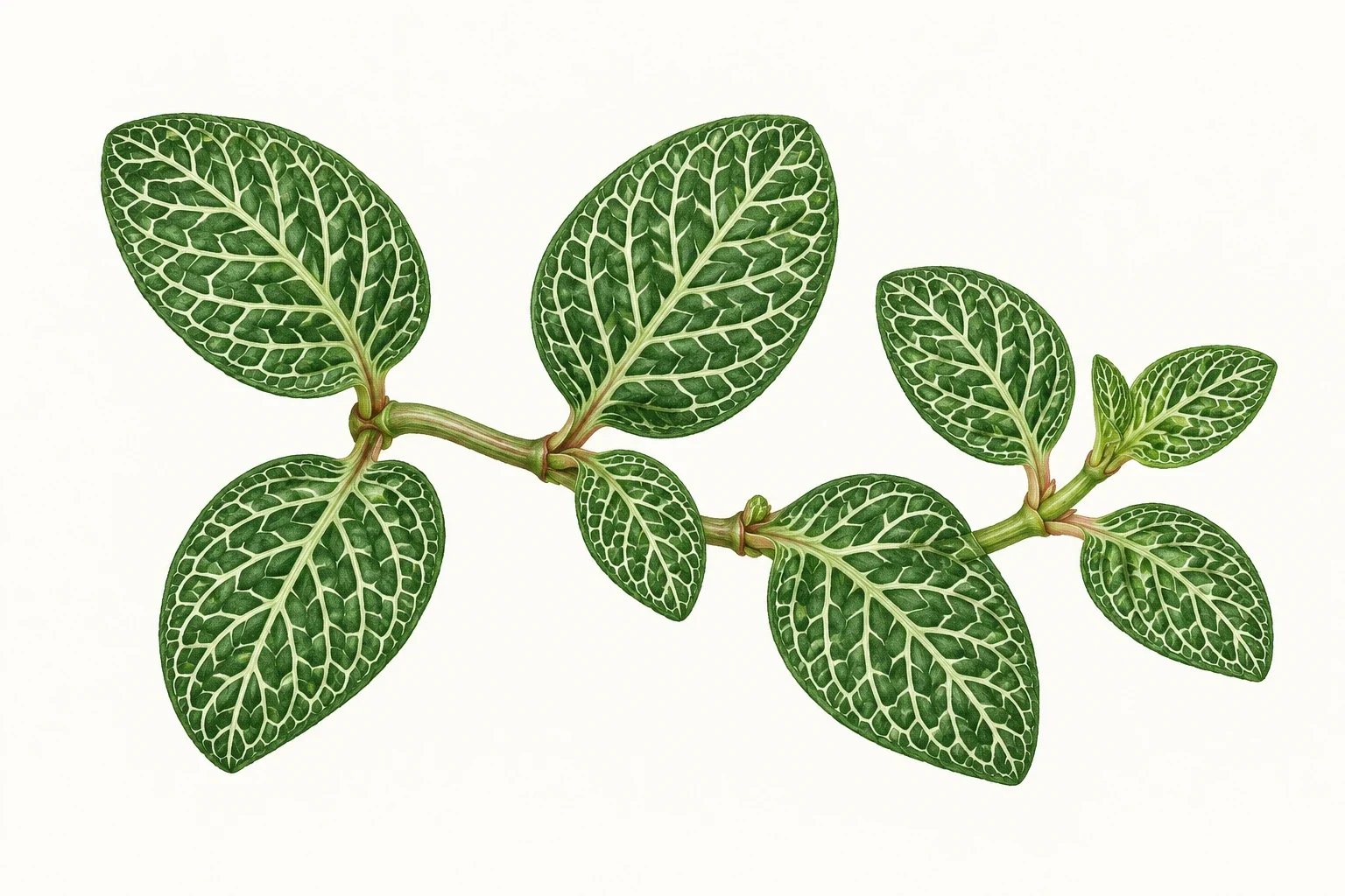 AI interpretation of Fittonia albivenis.