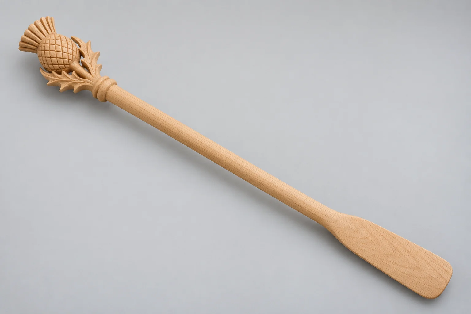 Wooden stirring utensil.