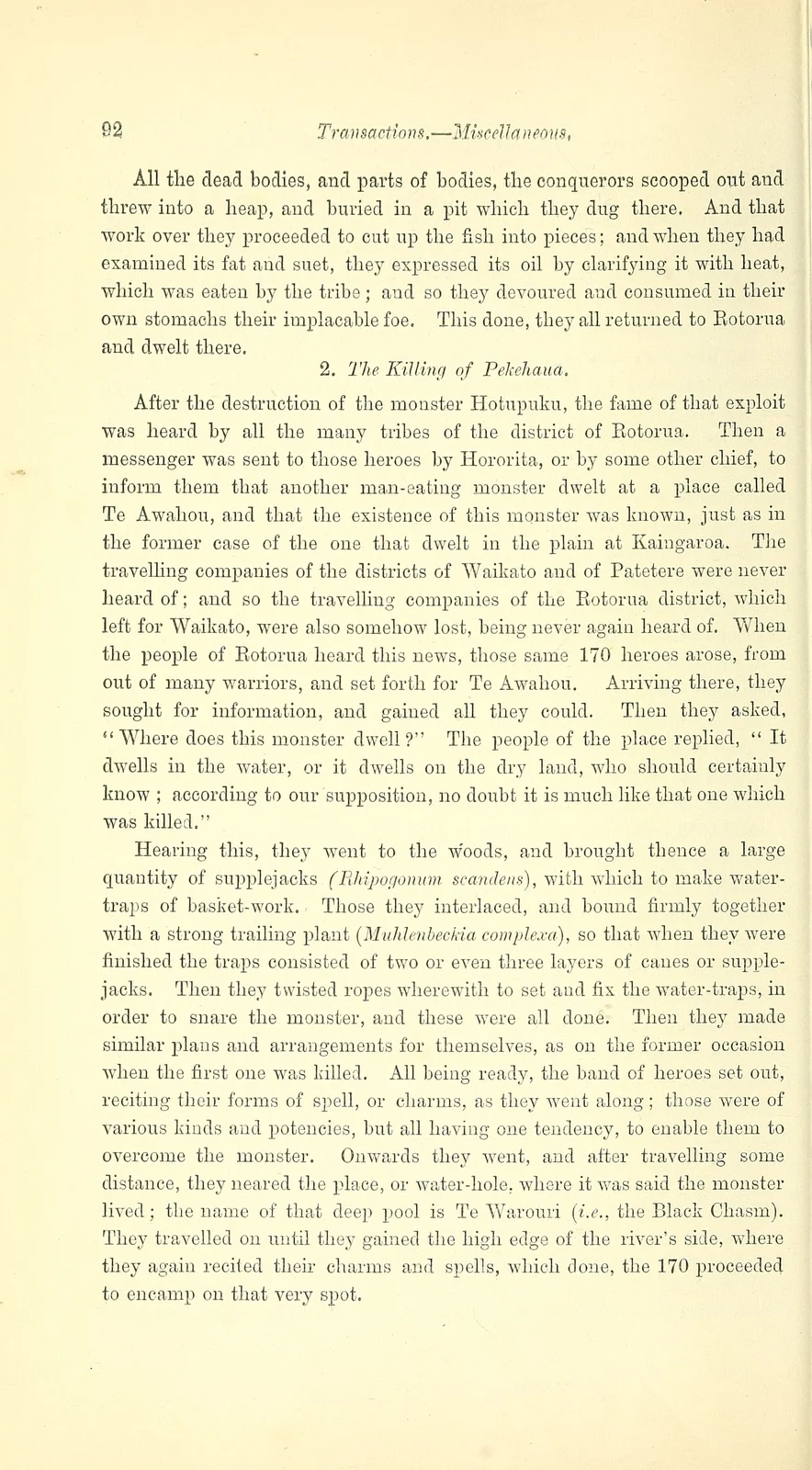 Peke-haua monster narrative, historical printed text witness; documentary source-page facsimile