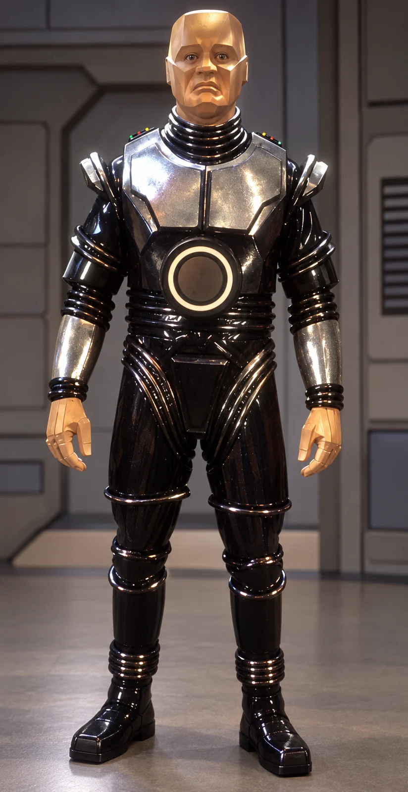 Angular-headed service robot.