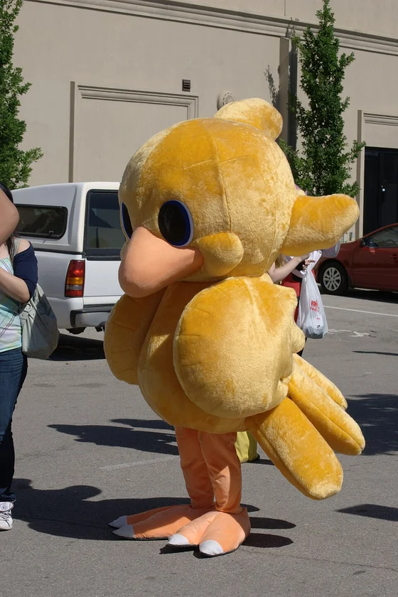 Chocobo costume photographed at a convention