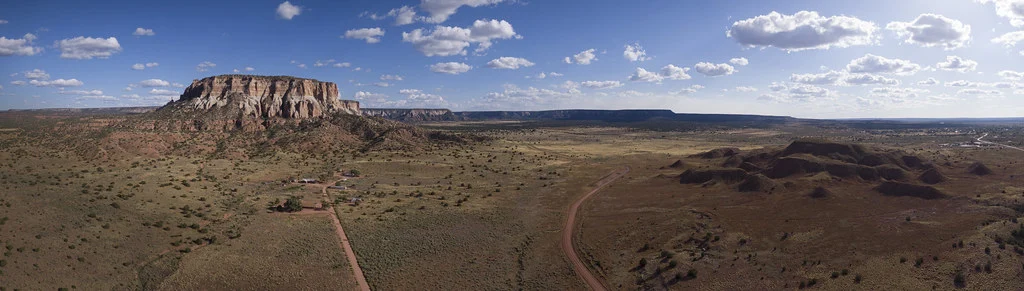 Aerial panorama of Dowa Yalanne near Zuni, New Mexico, photographed by Lance Cheung for USDA in 2019
