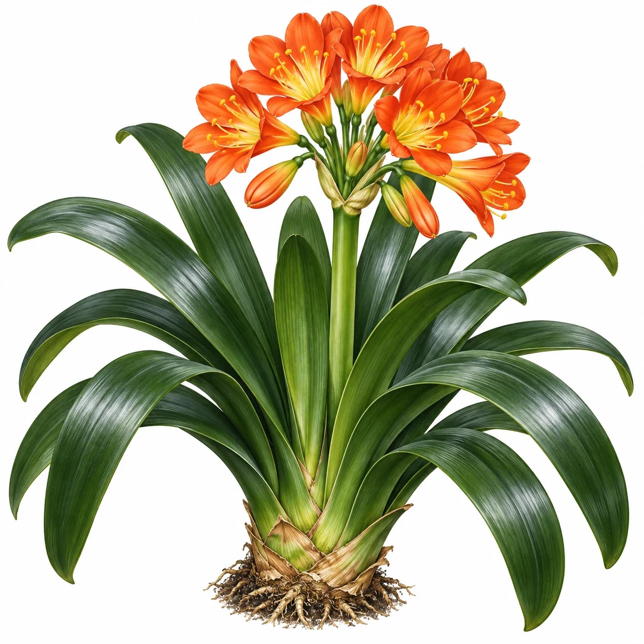 AI interpretation: complete flowering bush lily.
