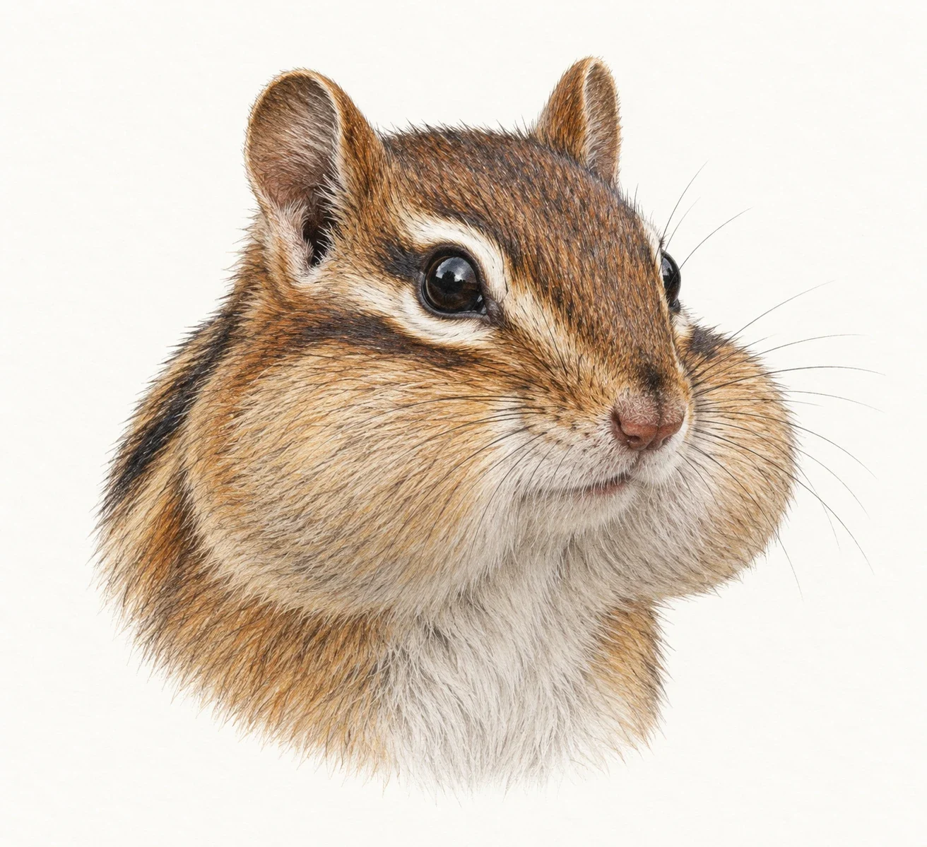 AI interpretation: eastern chipmunk head study.