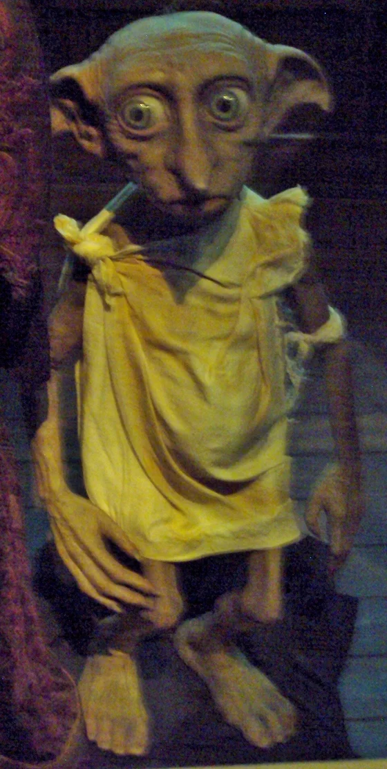 Dobby house-elf figure at Harry Potter: The Exhibition in Brussels