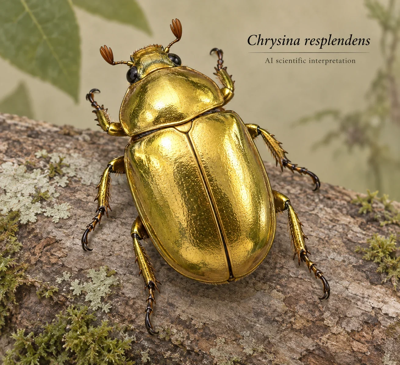 AI scientific interpretation of Chrysina resplendens.