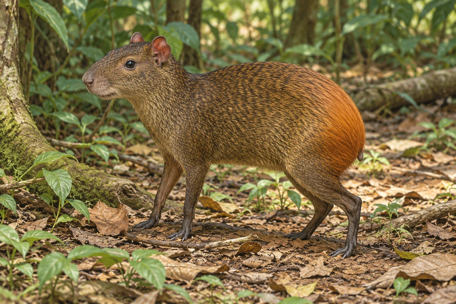 Adult red-rumped agouti