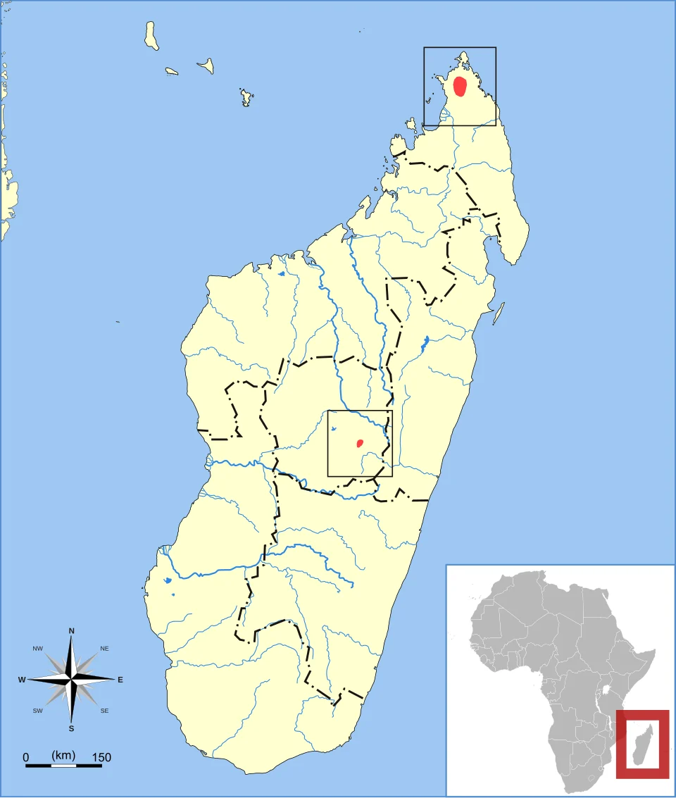 Lesser Long-tailed Shrew Tenrec (Microgale longicaudata) range