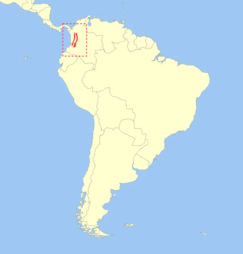 Geographic distribution of Akodon affinis.