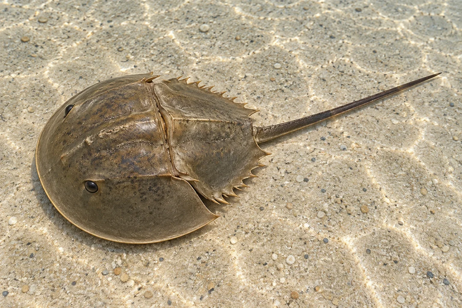 Modern AI interpretation of a whole Atlantic horseshoe crab.