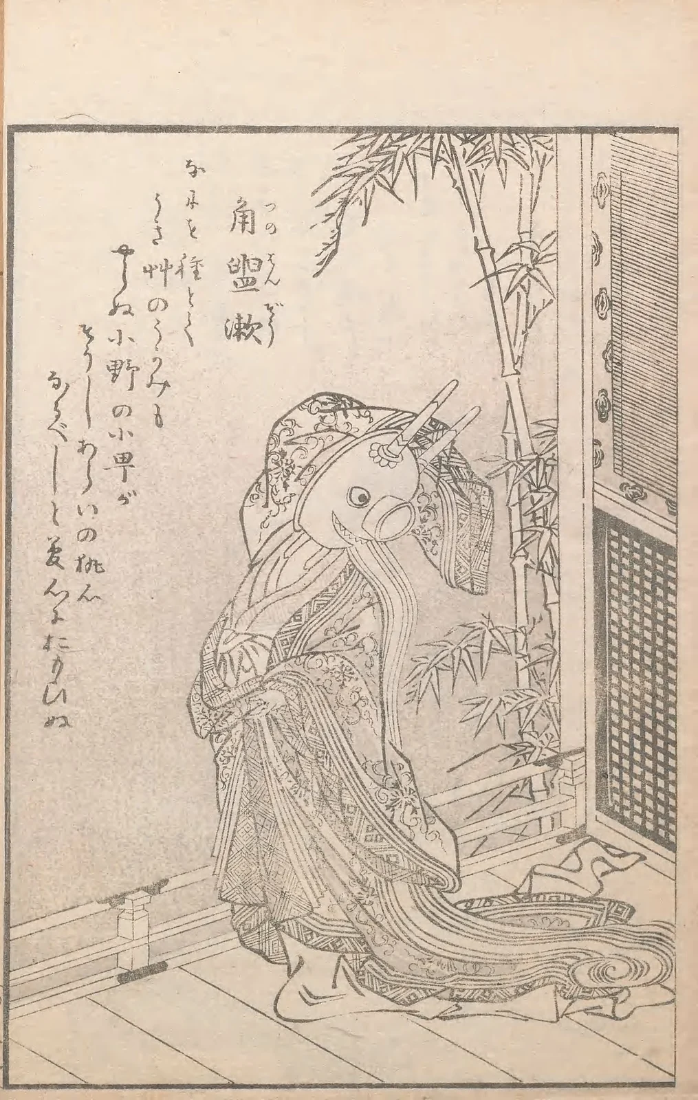 Tsunohanzō, named plate by Toriyama Sekien