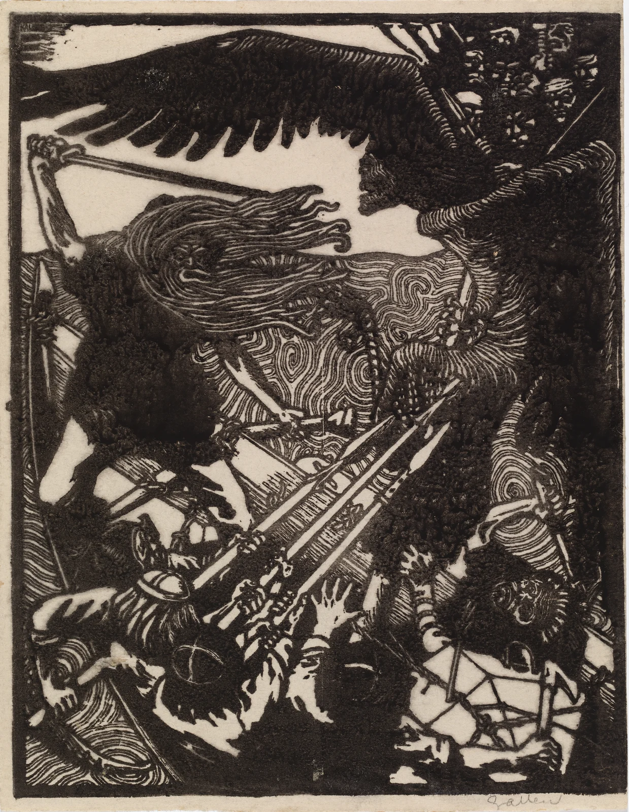 Louhi as the enormous eagle in Akseli Gallen-Kallela’s Defence of the Sampo (1895)