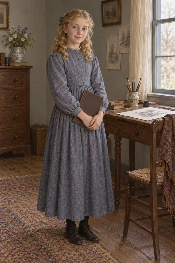 Imagined Amy March in a quiet original-novel portrait.
